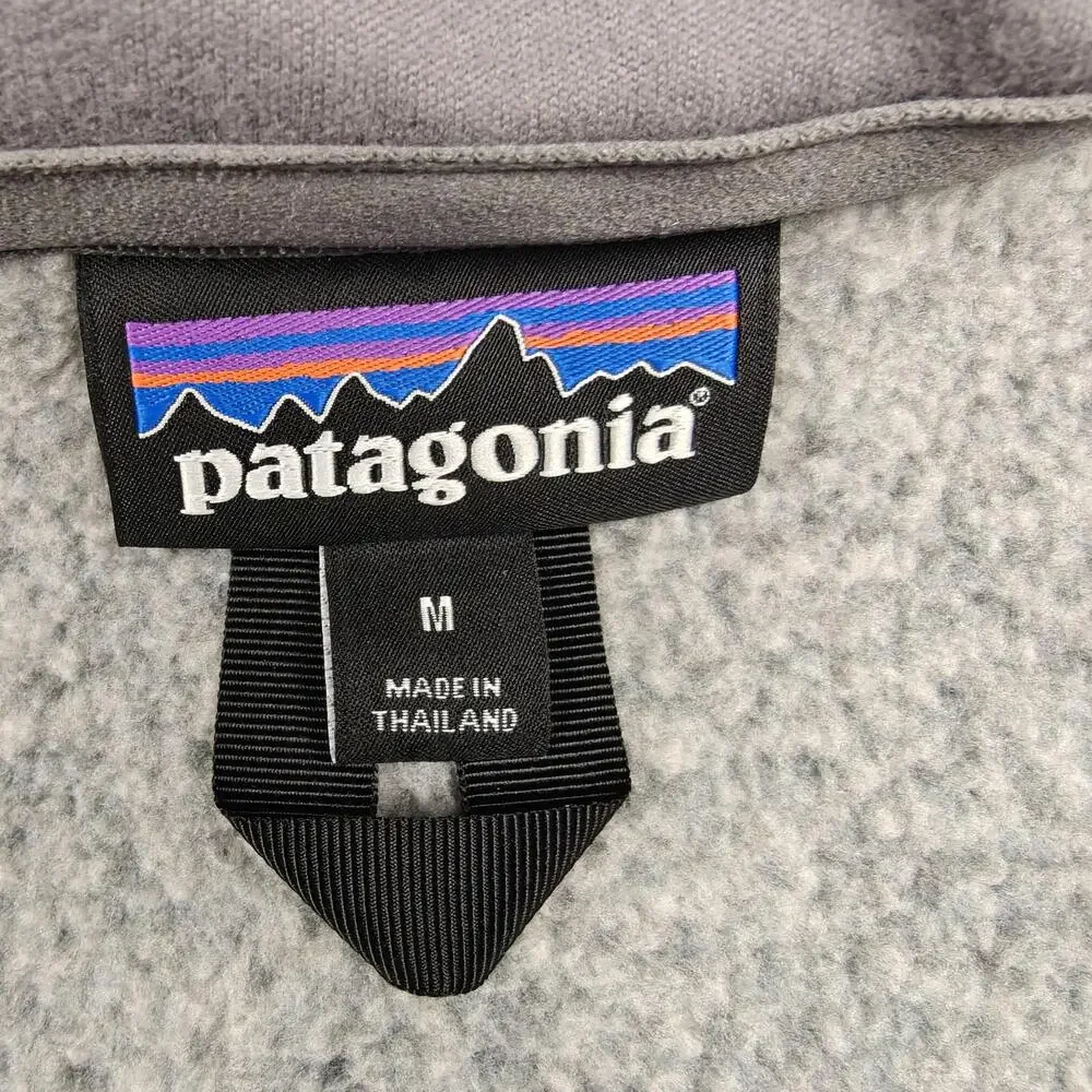 Patagonia Jacket Mens Medium Gray Better Sweater Full Zip Fleece Pockets